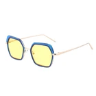 fashion yellow lens acetate mix metal night vision driving sun glasses polarized sunglasses