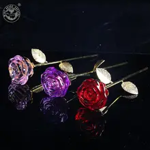 mh-h00108 colorful crystal rose flower for weeding gifts