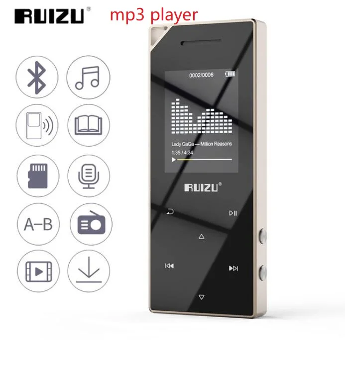 2018 RUIZU D05 Metal mp3 Player Portable Audio Bluetooth Sport Mp3 Music Player With 16GB Built-in Speaker FM Radio Support TF
2018 RUIZU D05 Metal mp3 Player Portable Audio Bluetooth Sport Mp3 Music Player With 16GB Built-in Speaker FM Radio Support TF