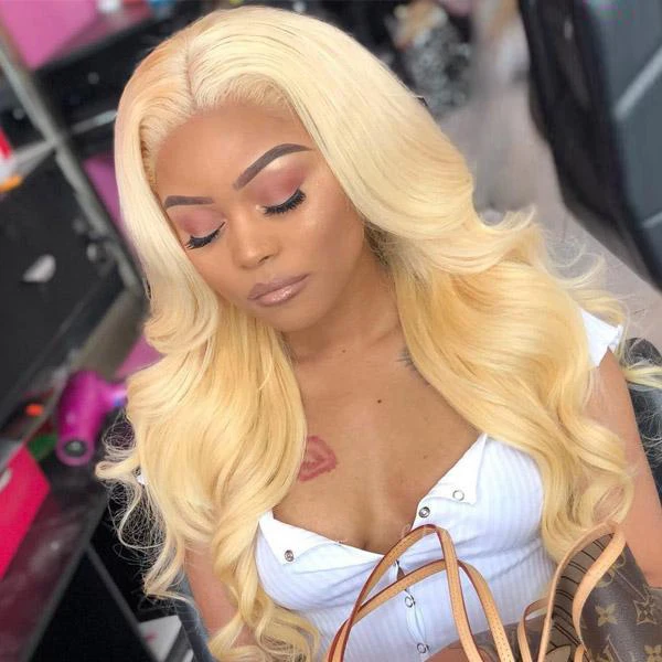 2019 Wholesale 613 Blonde Hair Full Lace Front Women Hair Wig Pre