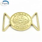 Acid-proof 3D Embossed Custom Logo Metal Clothing Label Buckle for Swimwear