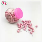 Baby Pink Round Ball Head with Stainless Point Plastic Map Tack Push Pins