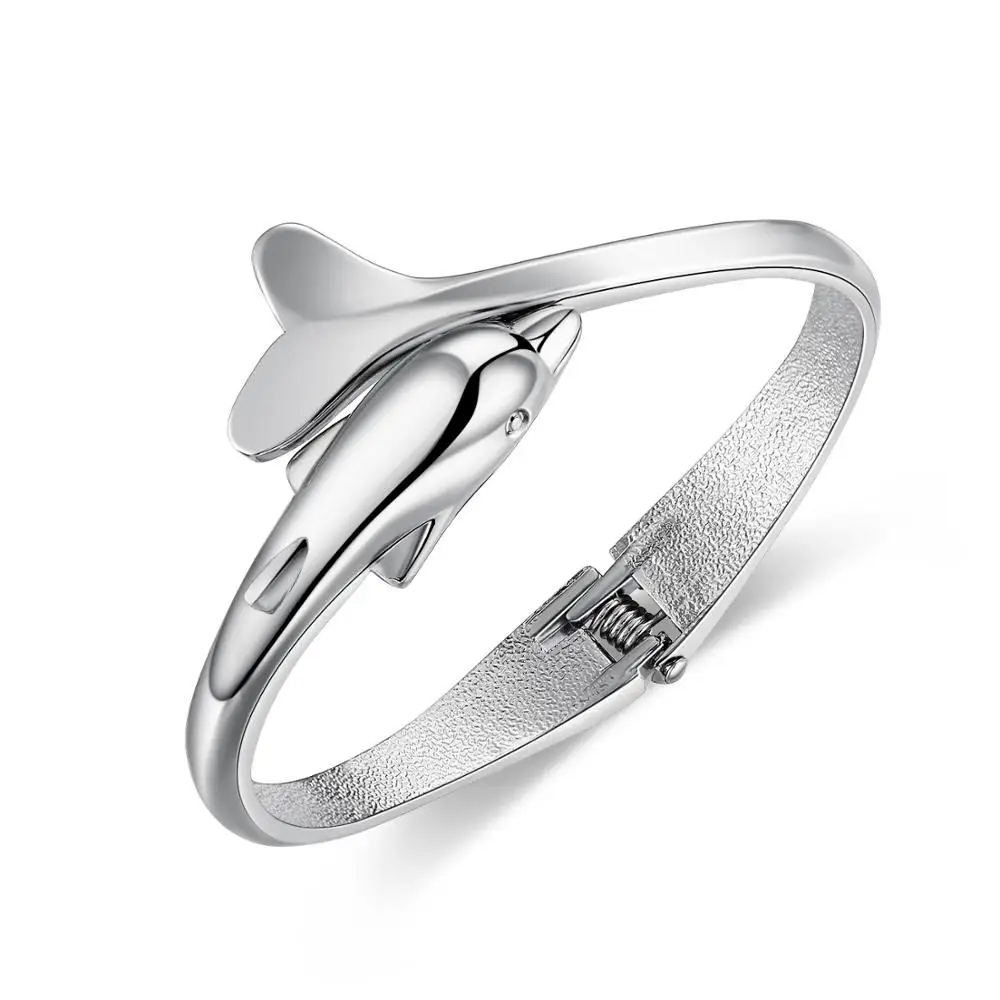 Fashion Double Dolphins Silver Cuff Ladies Bangle Women's Bracelet 
Fashion Double Dolphins Silver Cuff Ladies Bangle Women's Bracelet
