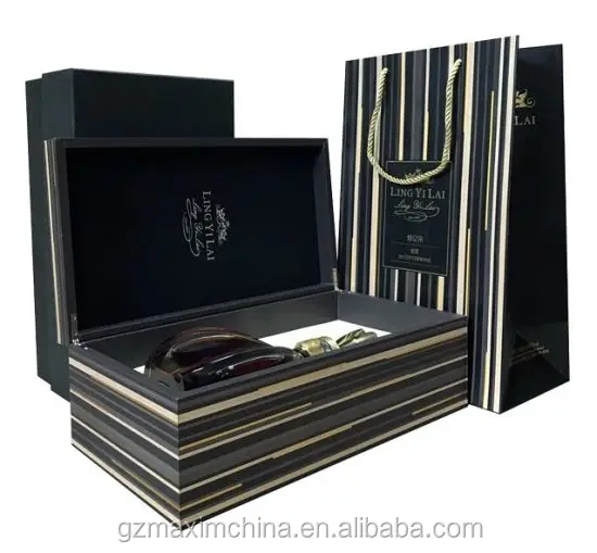 luxury wooden gift wine packaging box