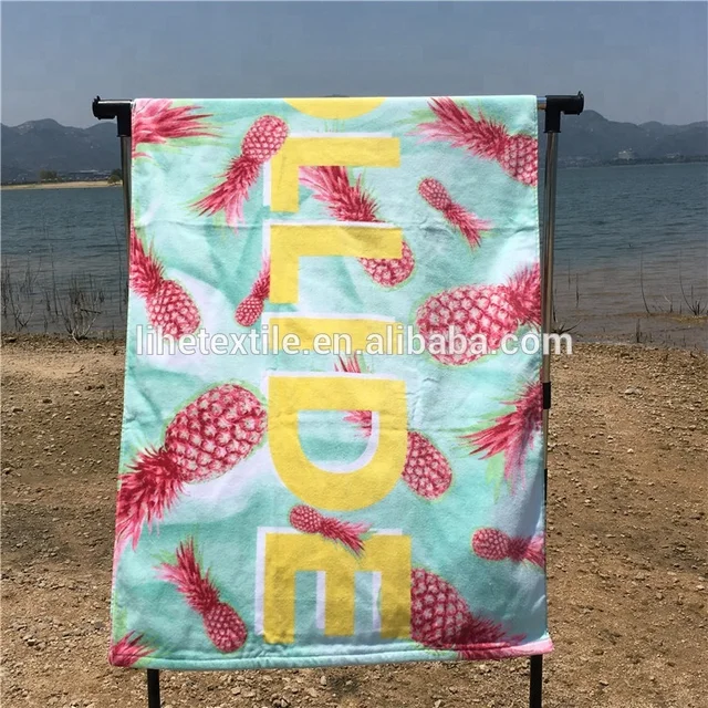 small moq microfiber full color sublimation printed beach towel