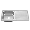 POPULAR USED COMMERCIAL MODERN KITCHEN DESIGNS SINGLE BOWL STAINLESS STEEL SINK WITH DRAINBOARD