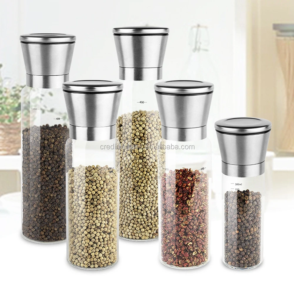 Low MOQ wholesale clear kitchen glass salt and pepper grinder in stock glass pepper grinder mill
Low MOQ wholesale clear kitchen glass salt and pepper grinder in stock glass pepper grinder mill