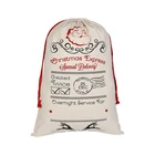 Canvas Santa Sacks Promotional Gift 2019 Decoration Drawstring Christmas Bag