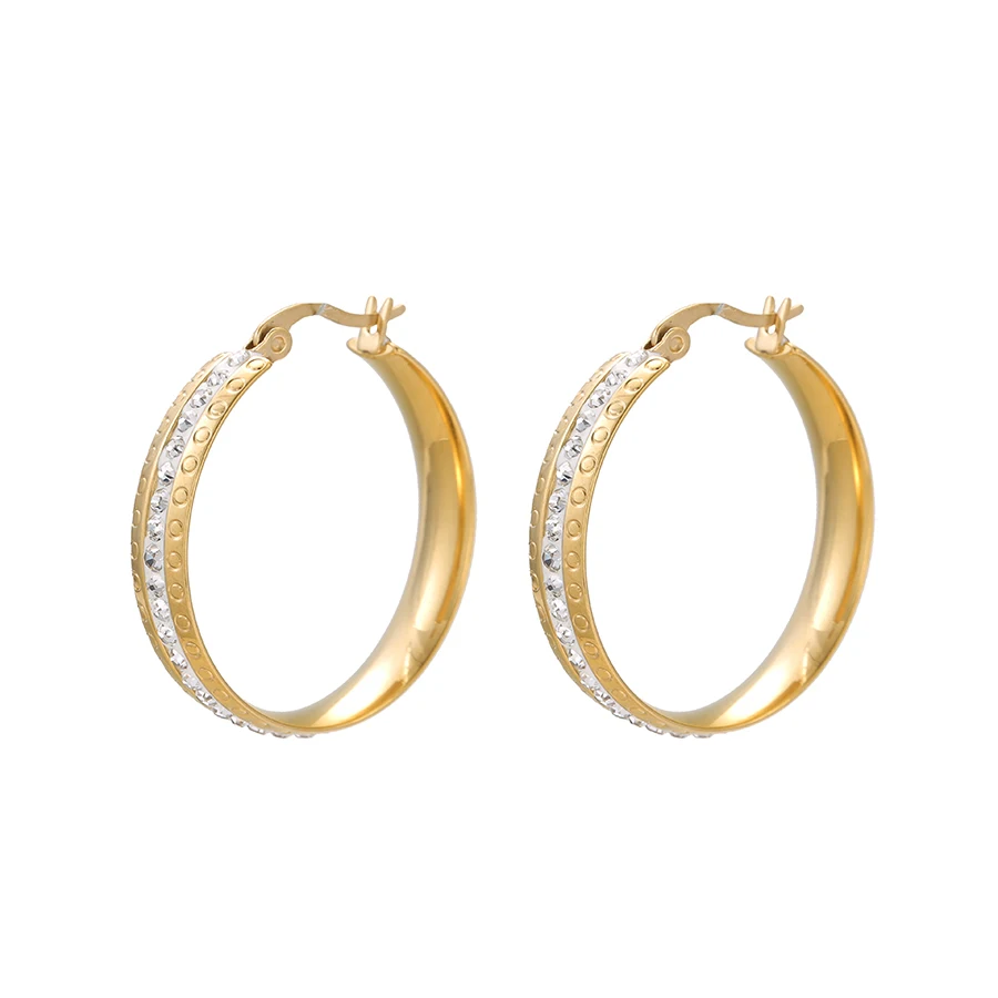 E-579 xuping Stainless Steel Jewelry 24K gold plated simple elegant hoop design Rhinestone fashion women earrings
E-579 xuping Stainless Steel Jewelry 24K gold plated simple elegant hoop design Rhinestone fashion women earrings
