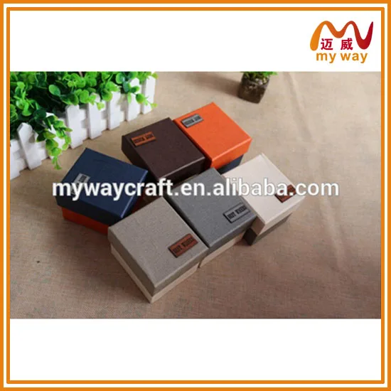 colored mini square cardboard gift box for watch/ring/etc