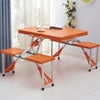 Outdoor portable foldable folding picnic table and chair set