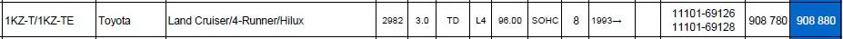 86-0351 1KZ-T 1KZ-TE 908 780