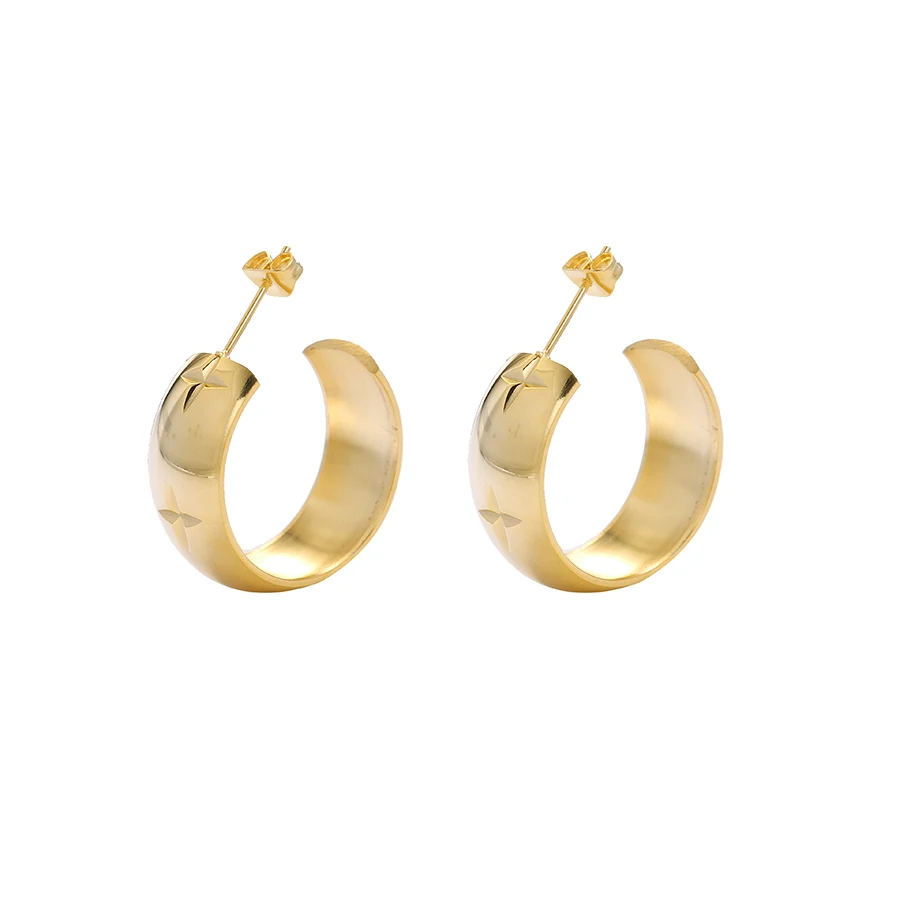 E-686 Xuping Jewelry 24K gold simple elegant arc shaped stud earrings for ladies, 24k gold color
E-686 Xuping Jewelry 24K gold simple elegant arc shaped stud earrings for ladies, 24k gold color