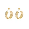 E-686 Xuping Jewelry 24K gold simple elegant arc shaped stud earrings for ladies