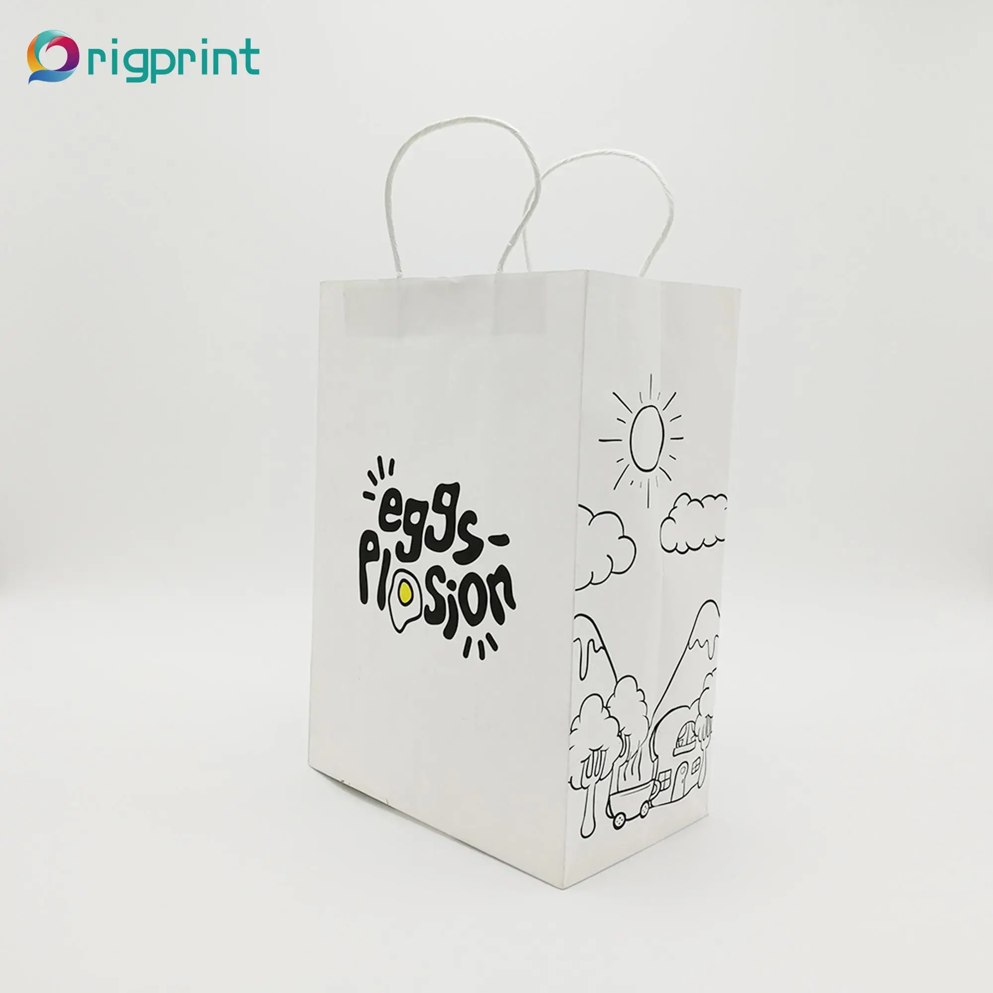 cheap organic plain white bulk kraft paper bags with handles