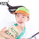 Girls multi color paper foldable hat straw sun visor
