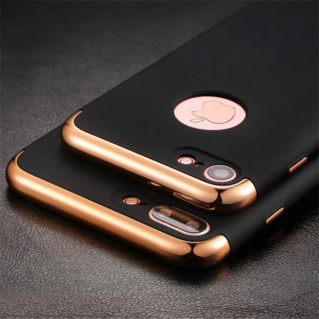 

3 In 1 Removable Detachable Armor Shockproof Electroplating Hard PC Matte Smartphone Case for iPhone 6/6 plus, Gold;silver;rose gold;red;blue;black