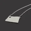 GJ1869 Custom Logo Oregon Map Pendant Necklace Stainless Steel Chain Mens Jewelry Necklaces