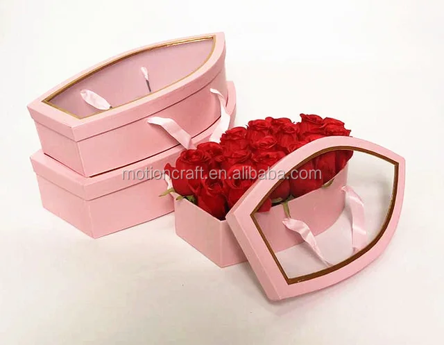 boat shaped window paper wholesale flower gift box wedding box