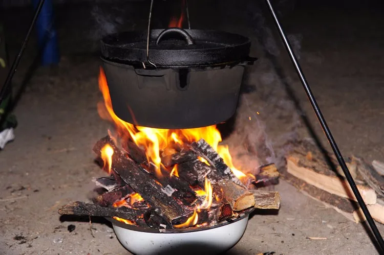 Outdoor Firepit Cooking Tripod Hanging Dutch Oven Pot Pan Campfire