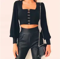 Summer Autumn 2019 Crop Top Blouse Women Puff Long Sleeve Satin Shirt Female Backless Bow Tie Back Sexy Top
Summer Autumn 2019 Crop Top Blouse Women Puff Long Sleeve Satin Shirt Female Backless Bow Tie Back Sexy Top