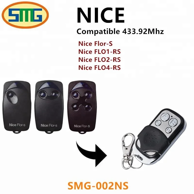 Compatible Remote Control with NICE Flor-S FLO4R-S FLO2R-S FLO1R-S