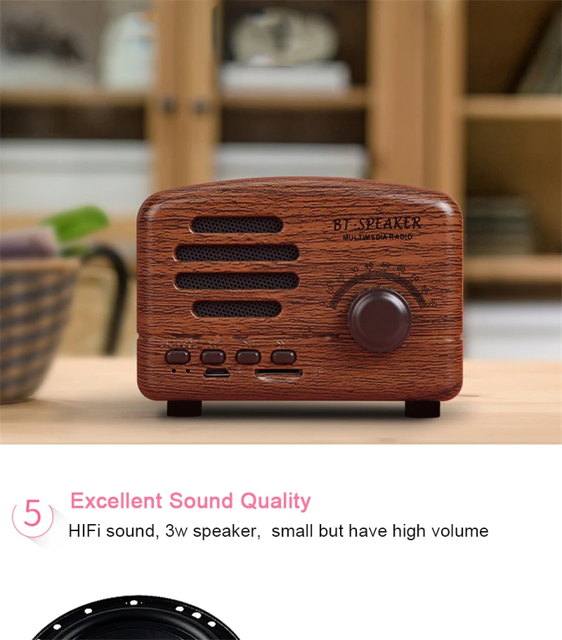 Logo Printing OEM On Stock TF card Bluetooth speaker with fm, mini portable bluetooth speaker fm radio - ANKUX.COM