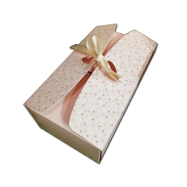 custom luxury design wedding gift box with ribbon knot square