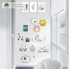 Magwall magnetic hexagonal MDF wood storage rack blackboard wall decoration living room storage shelves