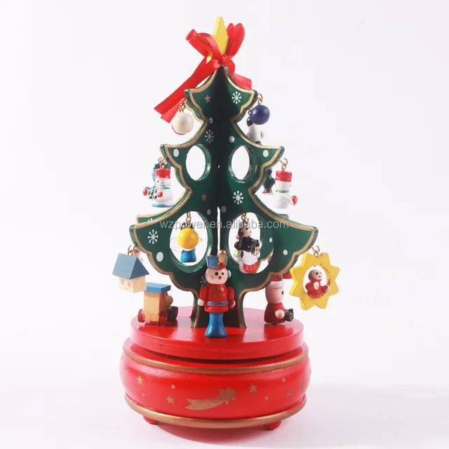 wooden tree toy music box christmas for baby gift