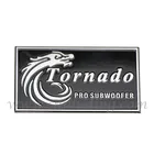 Aluminum Raised Brand Logo Black Metal Nameplate For Company