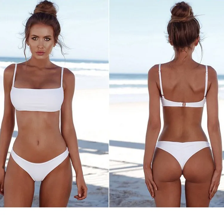 2019 New Design 2 Piece Swimsuit Solid Color Sexy Women Bikini Buy