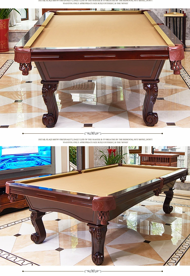 Classical Antique Slate Carving Wooden United Billiards Pool Table