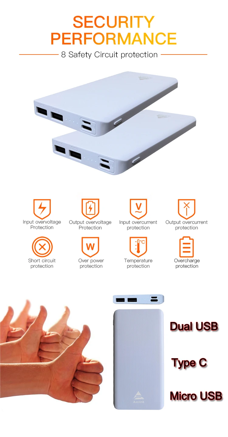 Durable fast charging power banks 10000mah, smart universal power banks for mobile phone - ANKUX.COM