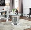 New arrival sparkly mirrored round dining table crushed diamond insert 4-6 seating for home wedding party