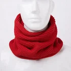 2019 new style plain design mens knitting muffler acrylic red scarf