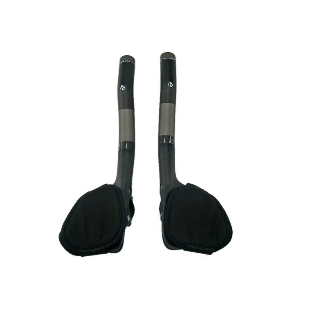 RXL SL Bicycle Carbon aero Bars TT Bar Ends Bicycle Handlebars Extenders Bicycle 3K Matte Gray 340mm Triathlon Bicycle Extender (2)