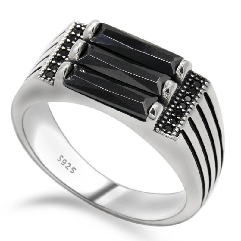 925 Sterling Silver Men Ring Geometric Light Black Zircon Punk Rock Finger Ring for Men Fashion Jewelry
925 Sterling Silver Men Ring Geometric Light Black Zircon Punk Rock Finger Ring for Men Fashion Jewelry