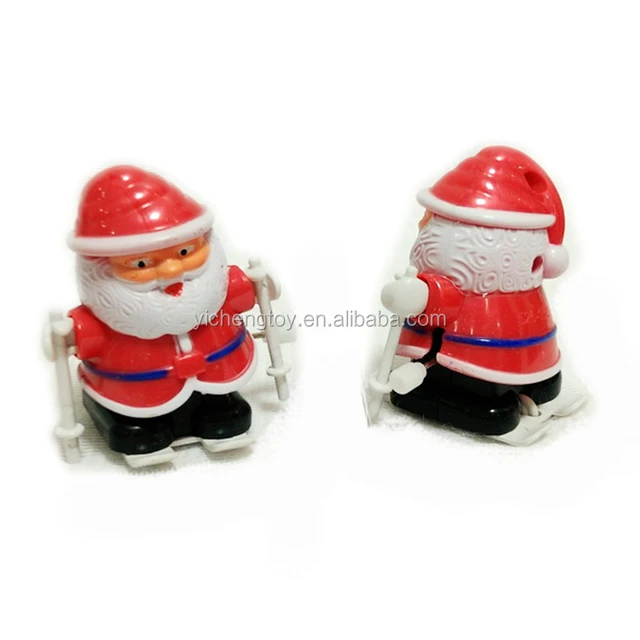 hot selling christmas gift wind up toy santa clause toy skiing