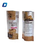 Custom logo printed aluminum foil zipper stand up fruit and nut packaging