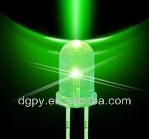 high quality 5mm led green light emitting diode/green round led