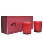 Customized Red Glass Jar Aroma Soy Wax Scented Candle for Christmas Gifts