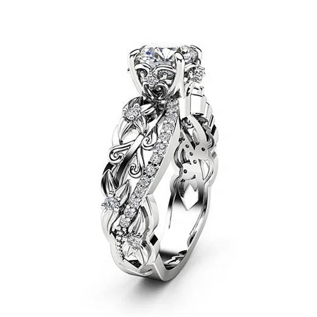 Silver Color Flower Pattern Rings for Women Ladies Trendy Simple Engagement Wedding Rings Inlaid Zircon bijoux femme Size 6-10
Silver Color Flower Pattern Rings for Women Ladies Trendy Simple Engagement Wedding Rings Inlaid Zircon bijoux femme Size 6-10
