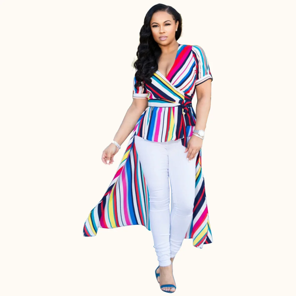 2021 new arrival Women's Dresses Stripe Colorful Print Casual Shirt Swallowtail Dresses with waist strap, Colorful stripe
2021 new arrival Women's Dresses Stripe Colorful Print Casual Shirt Swallowtail Dresses with waist strap, Colorful stripe