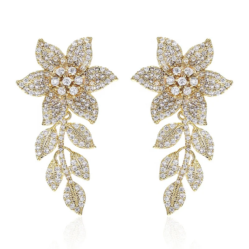 Wholesale New Design Women Fashion Flower Earrings Jewelry Accessories Gold Copper Zircon Stud Earring, Rose yellow
Wholesale New Design Women Fashion Flower Earrings Jewelry Accessories Gold Copper Zircon Stud Earring, Rose yellow