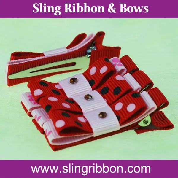 Alligator Hair Clips Christmas Ribbon And Bows