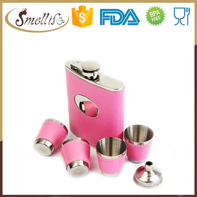 sale stainless steel surface mirror cigar tube hip flask sets