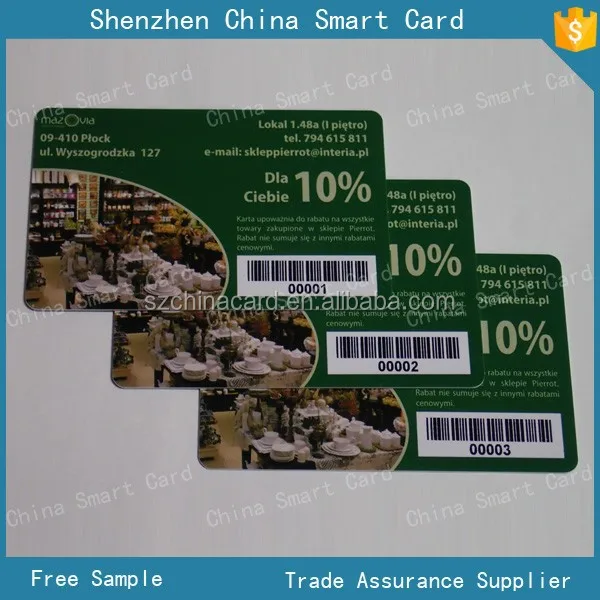 printing qr code pvc plastic loyalty card