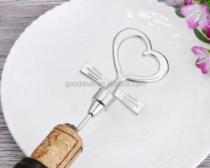 new 1 pair love heart red wine bottle stopper bottle opener