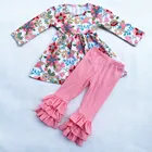 2019 Children boutique cute latest design fashion kids clothes floral toddler baby girls clothing sets